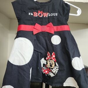 Disney Black and White Minnie Mouse Dress with Red Accents